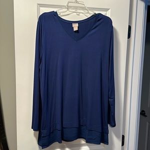 Chicos new with tags tunic blue shirt